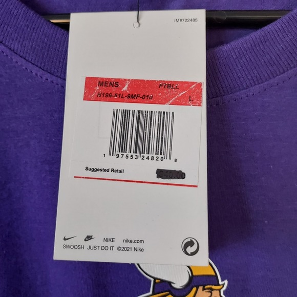 NWT  Nike Adult Men's Medium #3 Jordon‎ Addison Purple Minnesota Vikings T Shirt - Picture 7 of 12